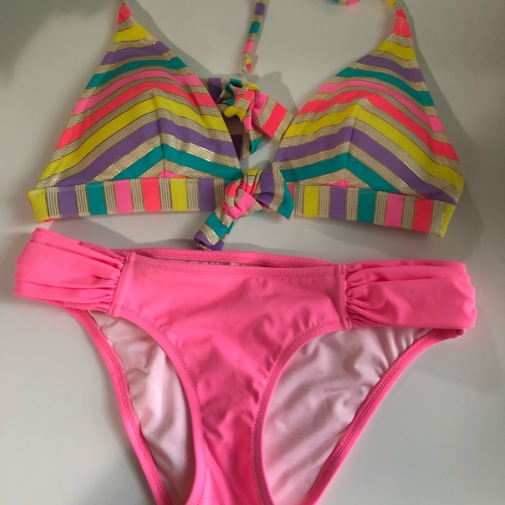 Victoria’s Secret Push Up Neon Bikini Set, XS